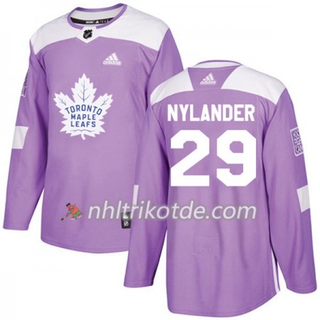 Toronto Maple Leafs Trikot William Nylander 29 Adidas 2017-2018 Lila Fights Cancer Practice Authentic - Herren